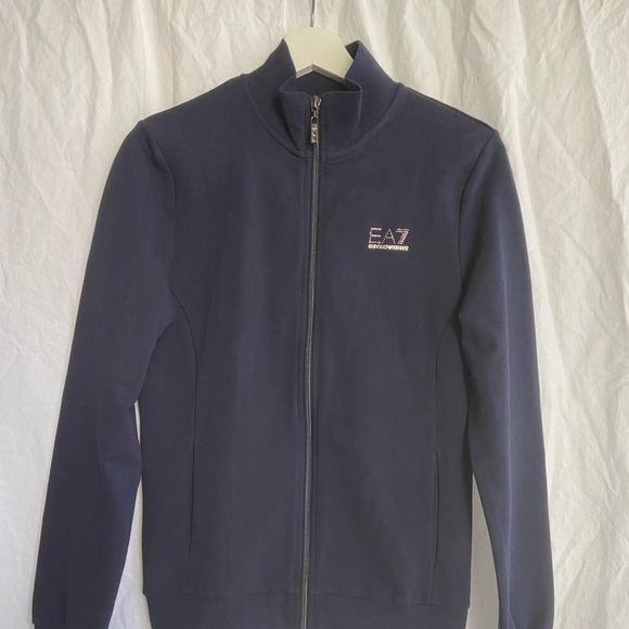 Emporio Armani EA7 Sweatshirt Hoodie Man Blue Size Medium - Picture 4 of 16
